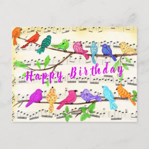 Vår Colorful Musical Birthday Card Vykort
