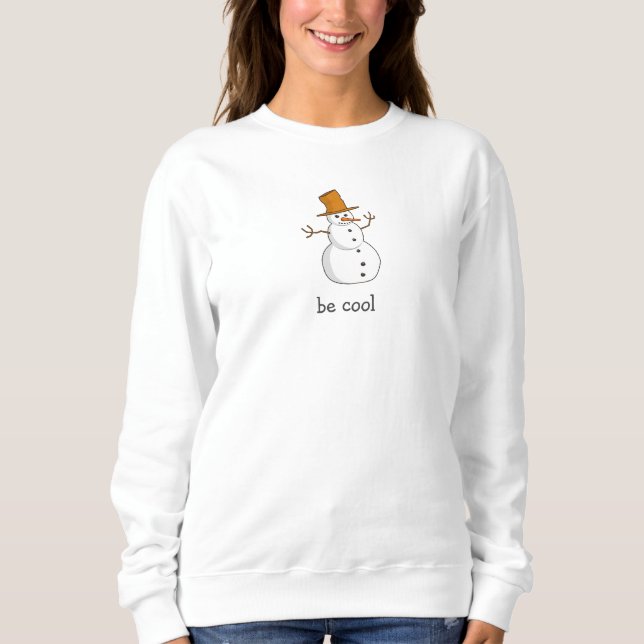 Var Coola ensam Snögubbe White Sweatshirt T Shirt (Framsida)