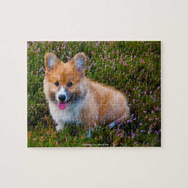 Vår Corgi Vår Familj Husdjur Pussel (Horisontell)