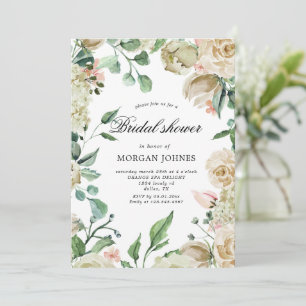 Vår Cream Blommigt Inbjudningskort för möhippan