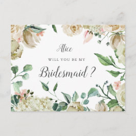 Vår Cream Garden Blommigt Bridesmaid Vykort