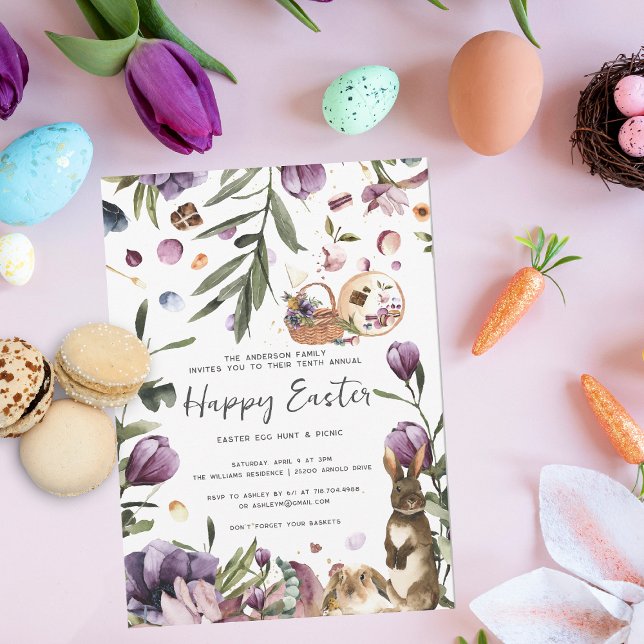 Vår Crocus | Påsk Picnic och Egg Hunt Inbjudningar (Skapare uppladdad)