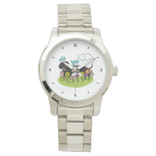 Vår Dachshund (svart och tan) Cute hund Armbandsur