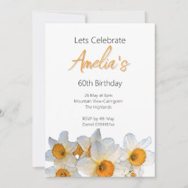 Vår Daffodil Birthday Inbjudningar