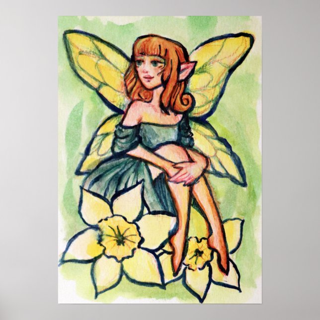 Vår Daffodil Fairy Poster (Framsidan)