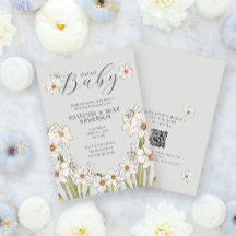 Vår Daffodil QR Hej Baby Shower för QR-kod