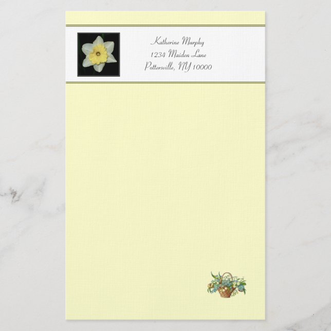 Vår Daffodil Stationery Brevpapper (Framsida)