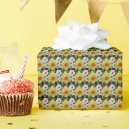 Vår Daffodils Blommönster Wrapping Papper Presentpapper