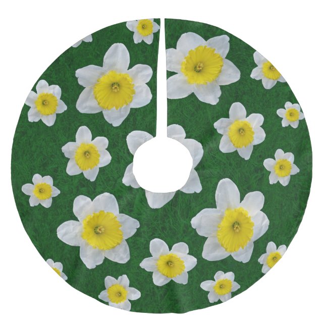 Vår Daffodils Julgransmatta Borstad Polyester (Framsidan)