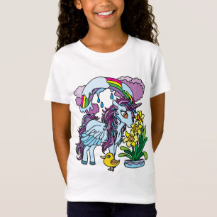 Vår Daffodils och Unicorn T Shirt