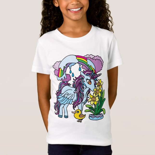 Vår Daffodils och Unicorn T Shirt (Framsida)