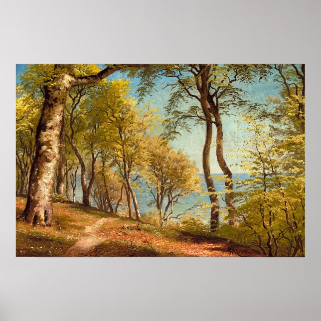 Vår dag i skogen av Peder Mork Monsted Poster (Framsidan)
