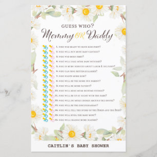 Vår Daisy Blomma Baby Shower Spel
