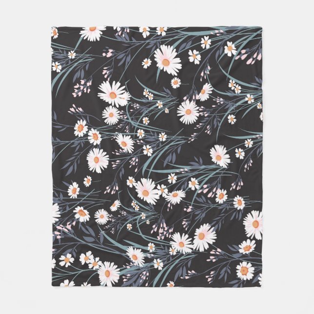 Vår Daisy Blommigt Sömlös design Fleecefilt (Framsidan)
