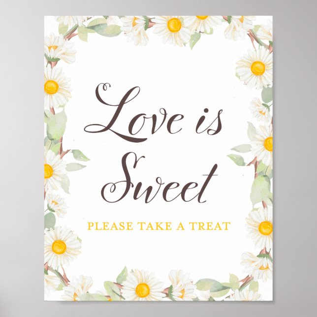 Vår Daisy Bröllop | Baby Shower Skylt (Framsidan)