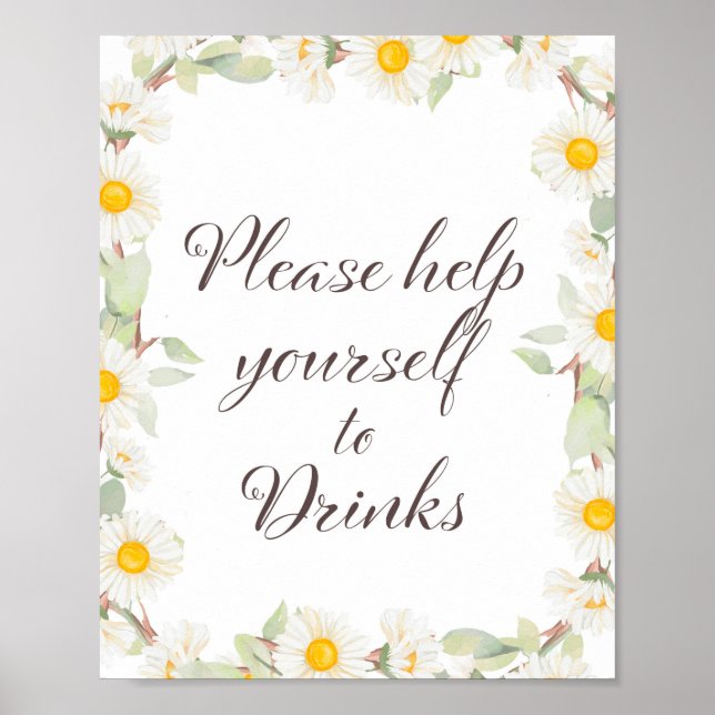 Vår Daisy Bröllop | Bebis Baddsign Poster (Framsidan)