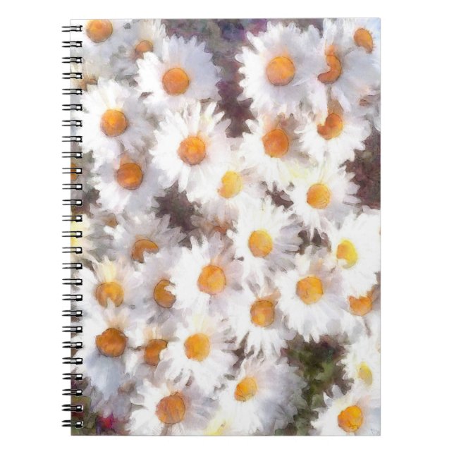 Vår Daisy Wildblommor Watercolor Anteckningsbok (Framsidan)