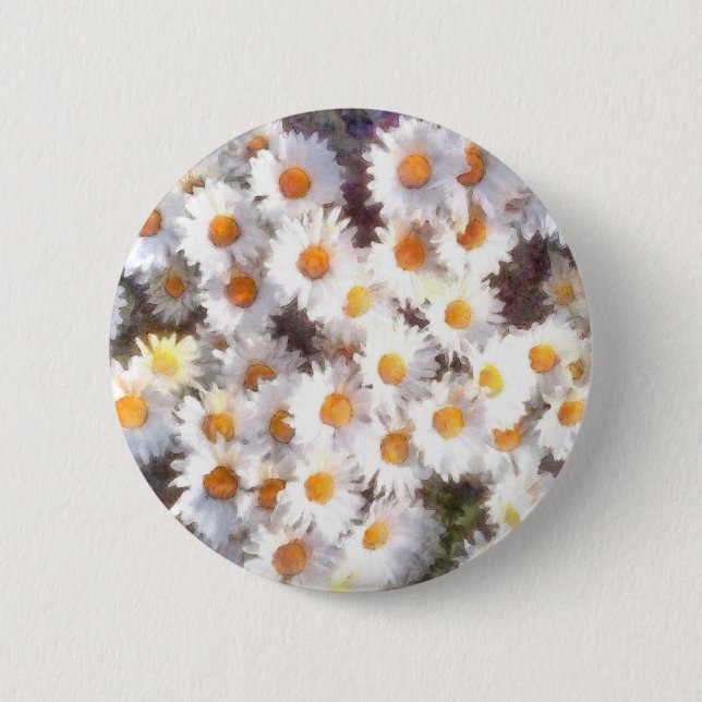 Vår Daisy Wildblommor Watercolor Knapp (Framsida)