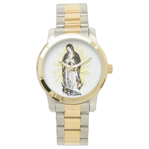 Vår dam av den Guadalupe klockan med strålar Armbandsur