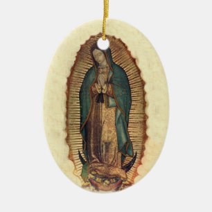 Vår dam av den Guadalupe oskulden av Guadalupe Julgransprydnad Keramik