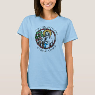 Vår dam av den Lourdes katolsk kyrka - T-tröja Tee Shirt