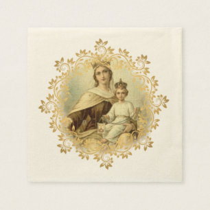Vår dam av den Mount Carmel babyen Scapular Jesus Pappersservett