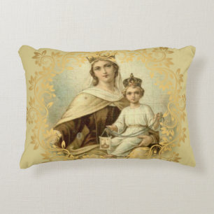 Vår dam av den Mount Carmel babyen Scapular Jesus Prydnadskudde