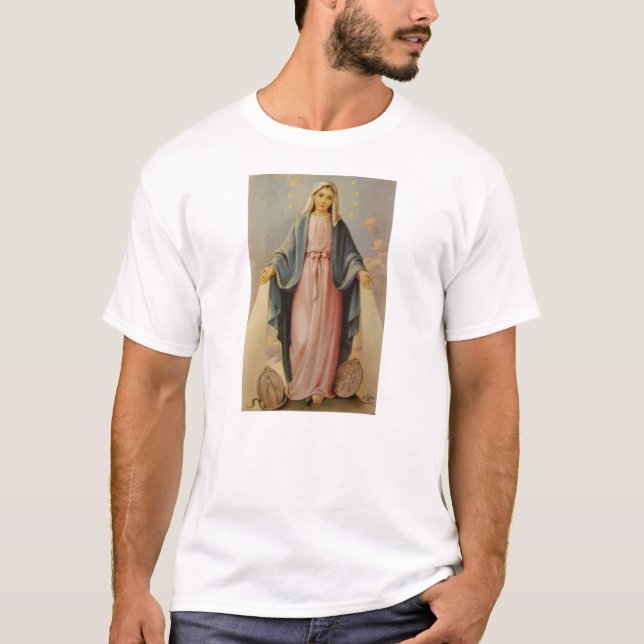 Vår dam av den radband välsignade modern Mary T-shirt (Framsida)