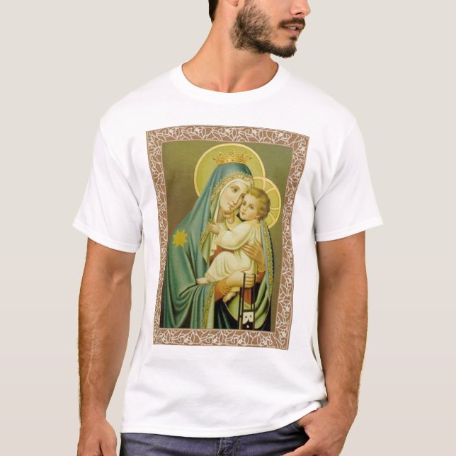 Vår dam av det Scapular Tee (Framsida)