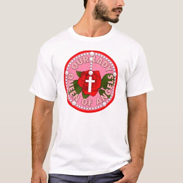 Vår dam av drottningen av änglar tee shirt (Framsida)