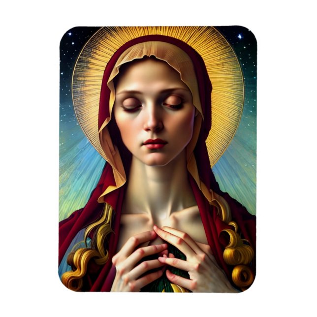 Vår Dam av fredsjungfru Mary Modern Renaissance Magnet (Vertikal)