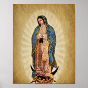 Vår dam av Guadalupe den Devotional bilden Poster