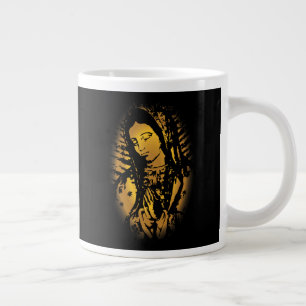 Vår Dam av Guadalupe-kaffet kopp guld och svart Jumbo Mugg