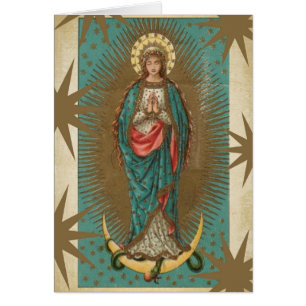 Vår dam av Guadalupe månestjärnor Hälsningskort