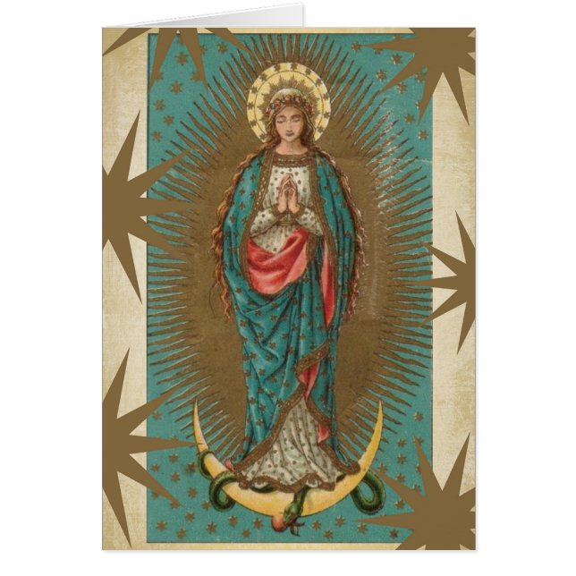 Vår dam av Guadalupe månestjärnor Hälsningskort (Framsidan)