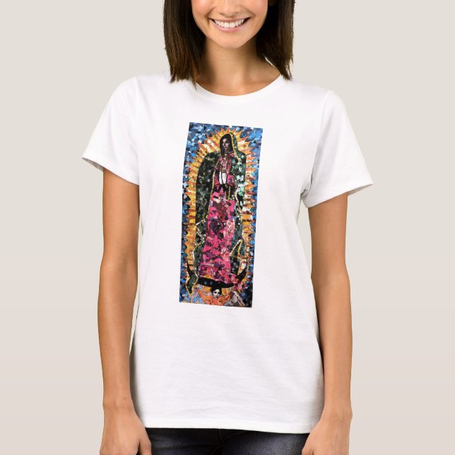 Vår dam av Guadalupe mosaiskt bekläda T-shirt (Framsida)