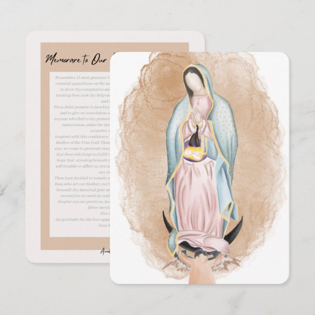 Vår Dam av Guadalupe Prayer Card - 10 paket Anteckningskort (Fram/baksida)