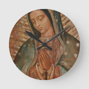 vår dam av guadalupe rund klocka