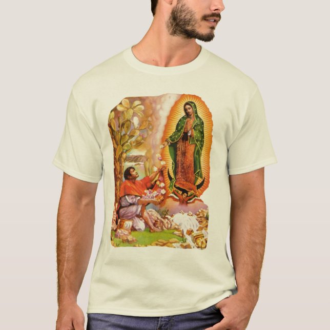 Vår dam av Guadalupe & Sanktt Juan Diego Tee (Framsida)