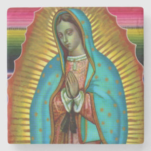 Vår Dam av Guadalupe Zarape Stone Tile Stenunderlägg