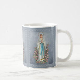 Vår dam av jungfruliga Mary för Lourdes radband Kaffemugg
