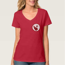 Vår dam av Lourdes damer Hanes V - nacken beklär T-shirt