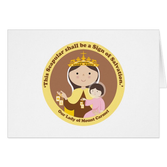 Vår dam av Mount Carmel Hälsningskort (Framsidan Horizontal)