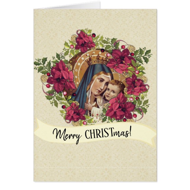 Vår dam av Mount Carmel jungfruliga Mary Jesus OBS Kort (Framsidan)