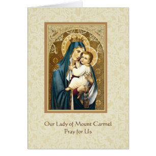Vår dam av Mount Carmel Scapular Jesus OBS Kort