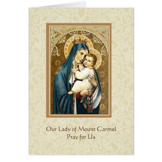 Vår dam av Mount Carmel Scapular Jesus OBS Kort (Framsidan)