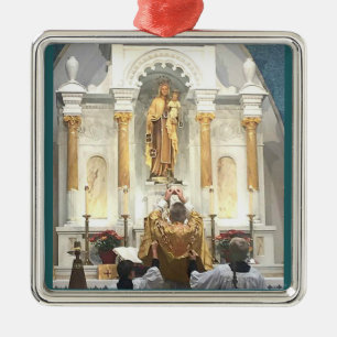 Vår dam av Mount Carmel traditionell latin samlas Julgransprydnad Metall