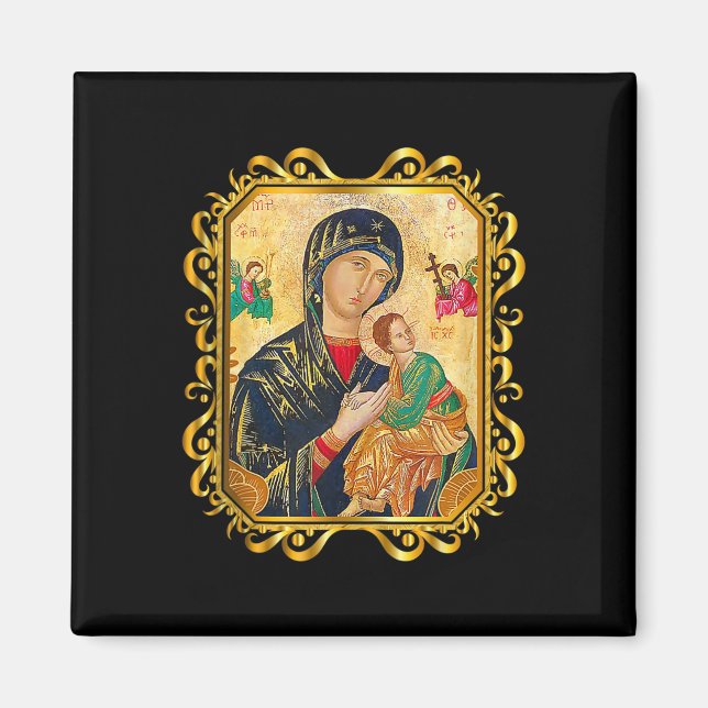 Vår Dam av perpetent hjälp välsignade Mor Mary Cat Magnet (Framsidan)