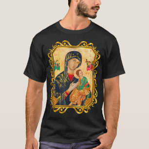Vår Dam av perpetent hjälp välsignade Mor Mary Cat T Shirt