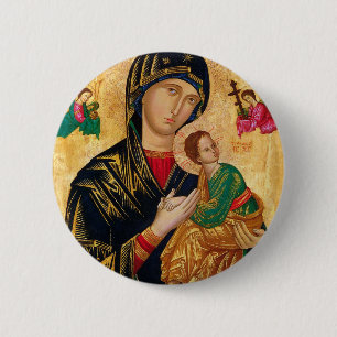 Vår Dam av Perpetual Help Icon Virgin Mary Art Knapp